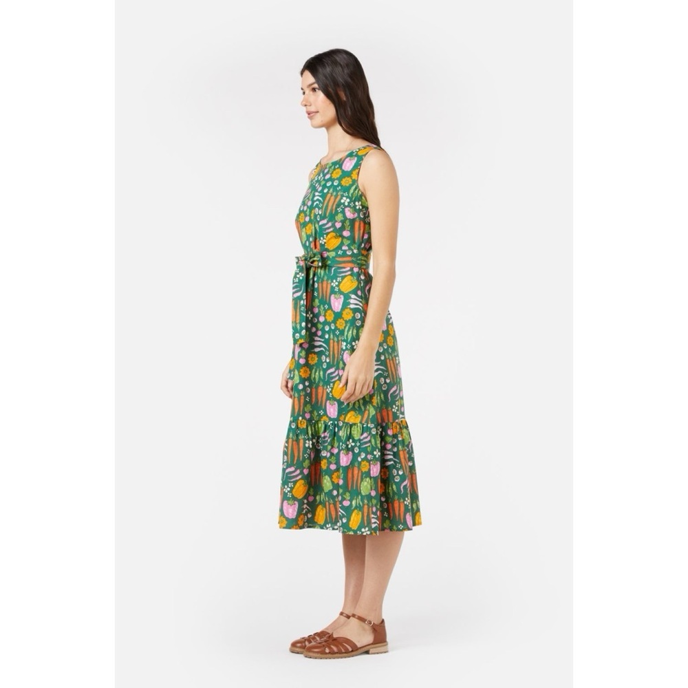 NWT Princess Highway Veggies Patch Garden Carrots Bellpepper Print Midi Dress 4​ - Picture 10 of 12